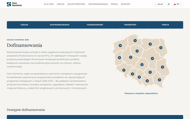 domkamienia.pl: mapa dofinansowań w województwach