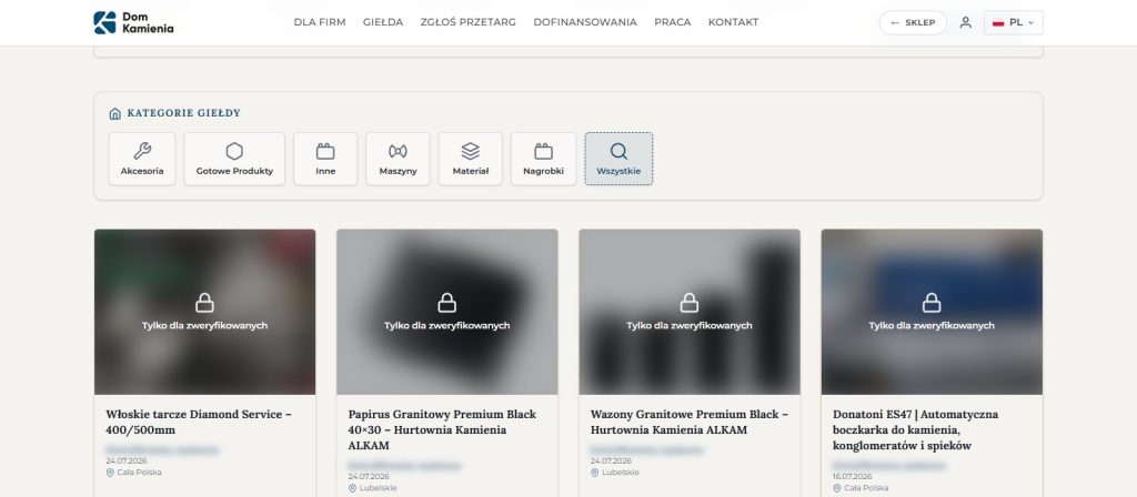 domkamienia.pl: ogłoszenia widoczne tylko dla zweryfikowanych firm