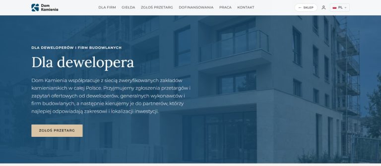 domkamienia.pl: przetargi dla deweloperów