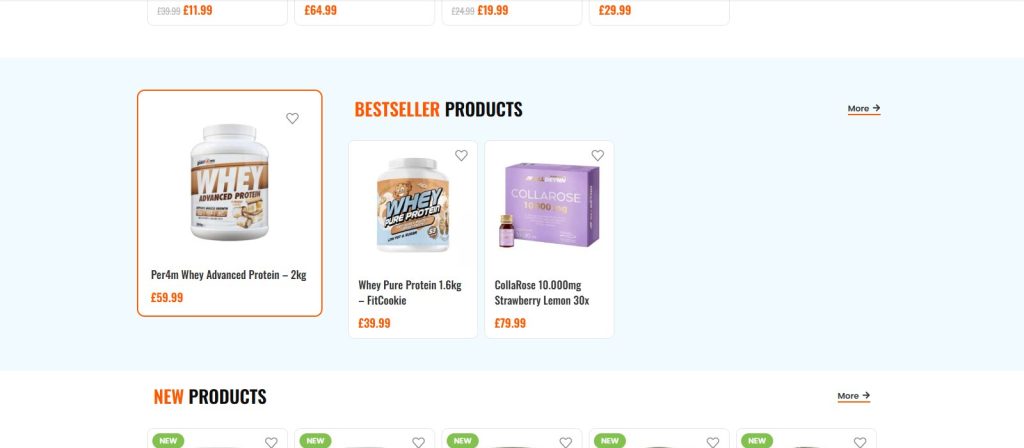 fitcookie.co.uk: sekcja bestsellerów