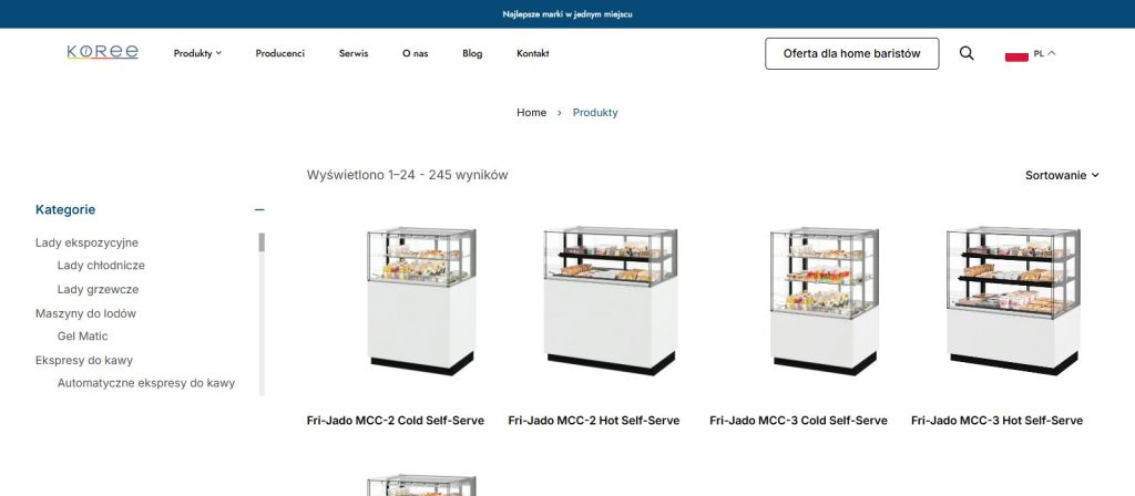 koree.pl: katalog produktów z kategoriami