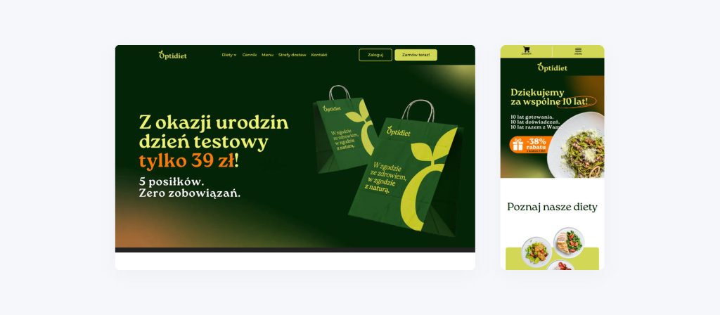 optidiet.pl w widoku desktop i mobile